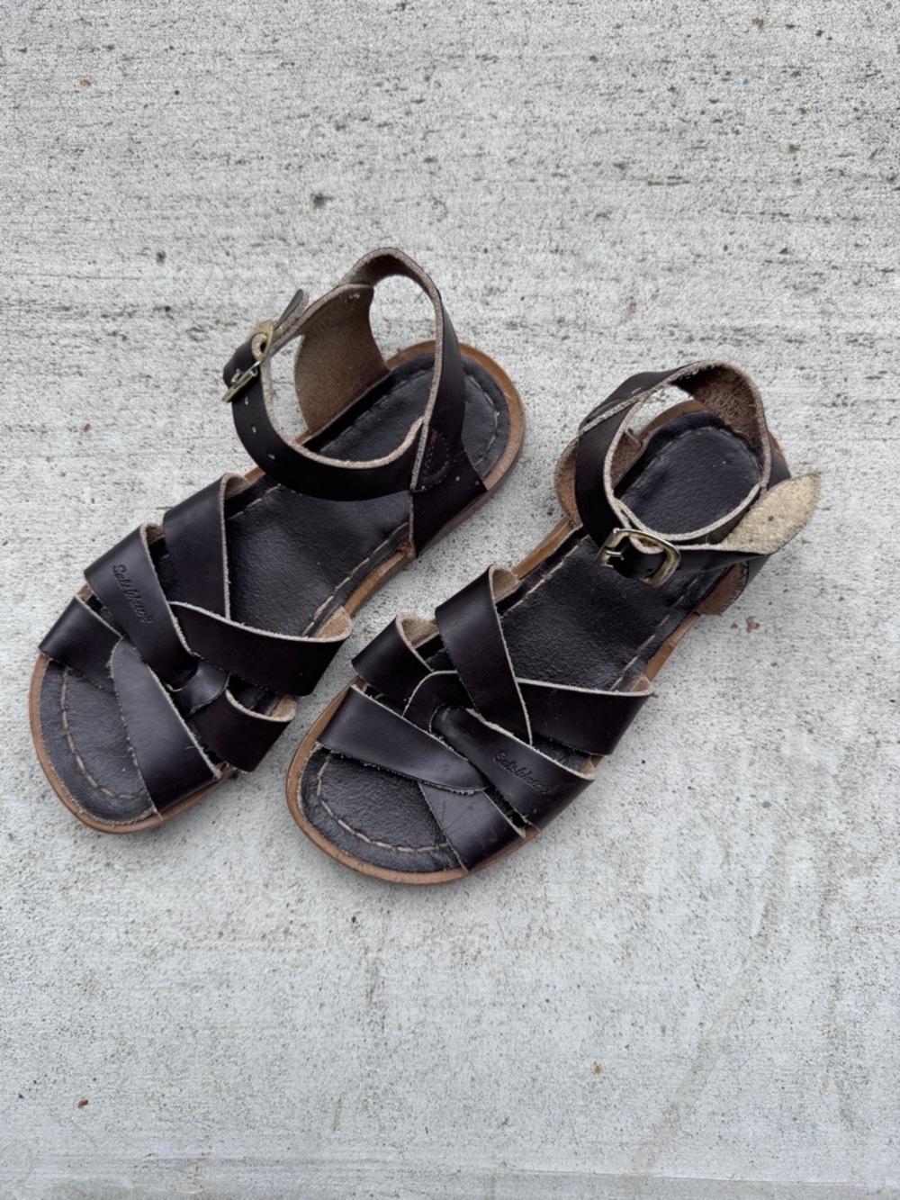 Salt Water Sandals by Hoy Kids Brown Leather Strappy Sandals